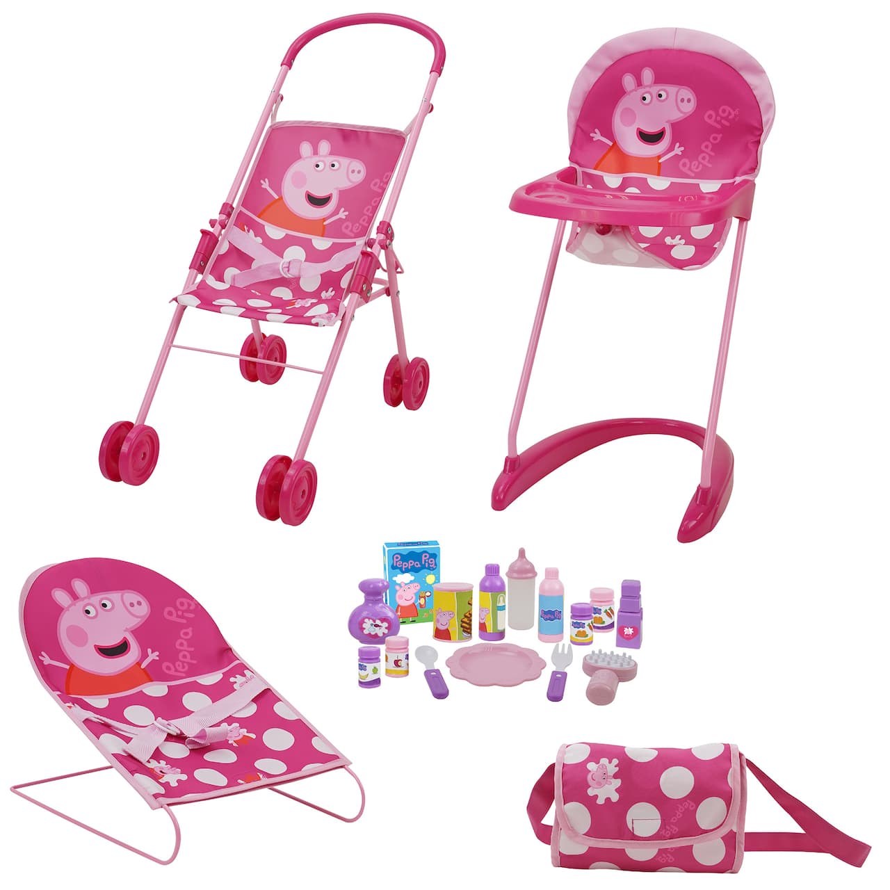 509 Crew Peppa Pig™ Pink and White Dots Doll Sleep N' Play Set